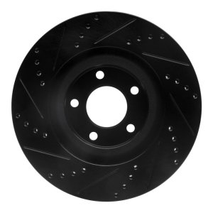 Ford Edge Brake Rotor (1) - Front Right - R1 Concepts - Drilled & Slotted - Black - `07-`15